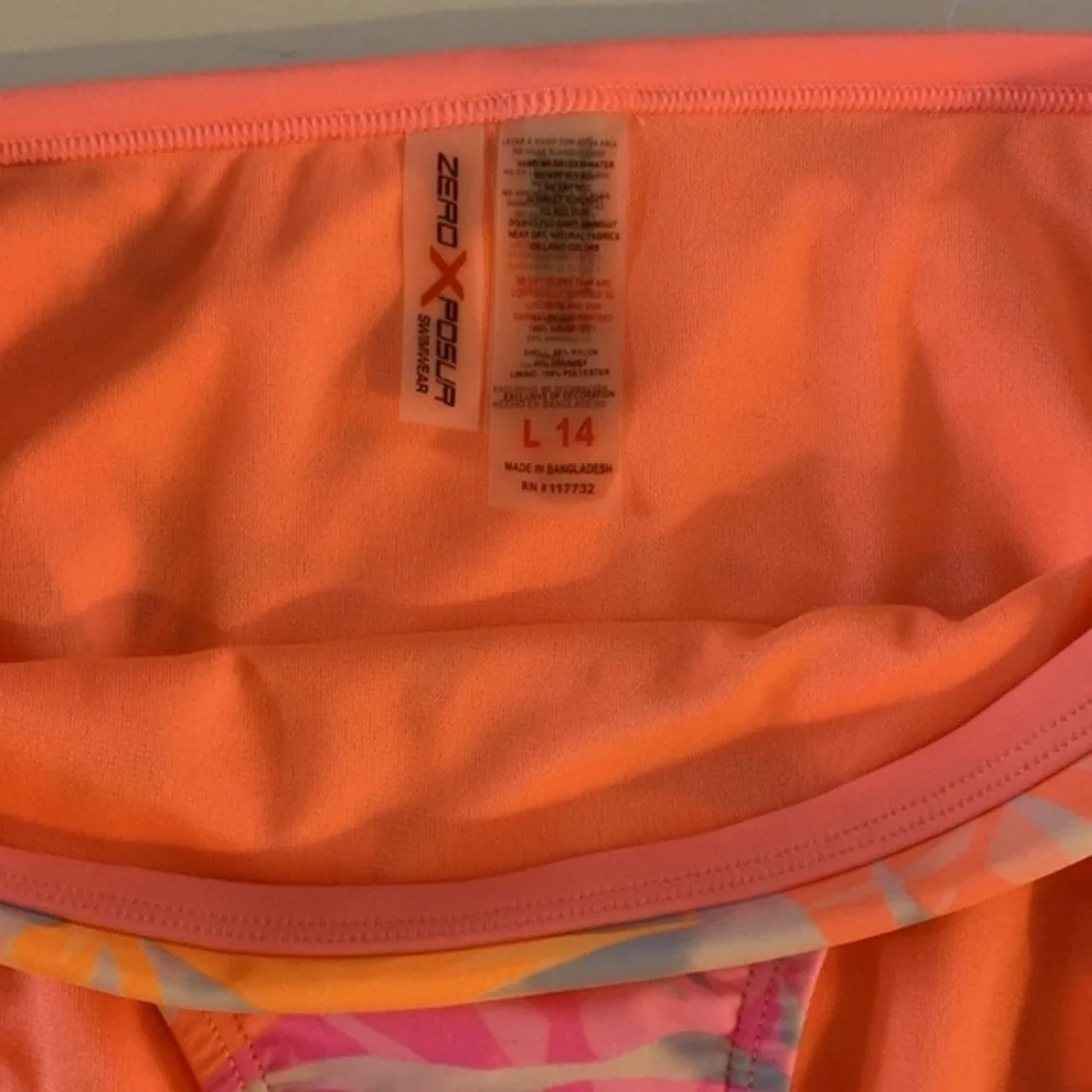 ZeroXPosur Swimwear, Bikini Set, Sz L, 14, Tie Dye, Neon, Boho, Pastel, NWOT
